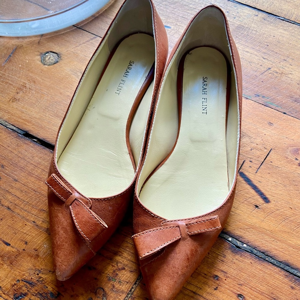 Sarah Flint, Natalie Flat in saddle brown leather, size 36